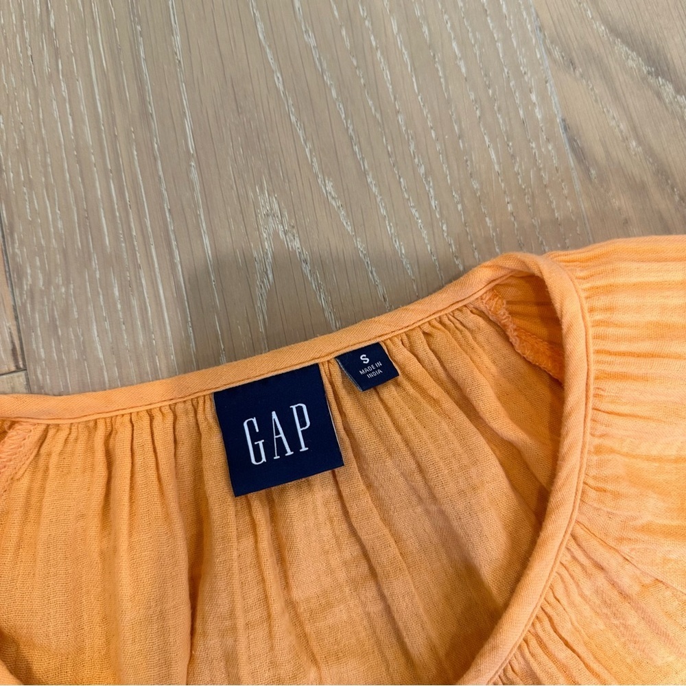 GAP Crinkle Gauze Boatneck Button Up Top Shorts Matching Set Cotton Size Small - Picture 5 of 10